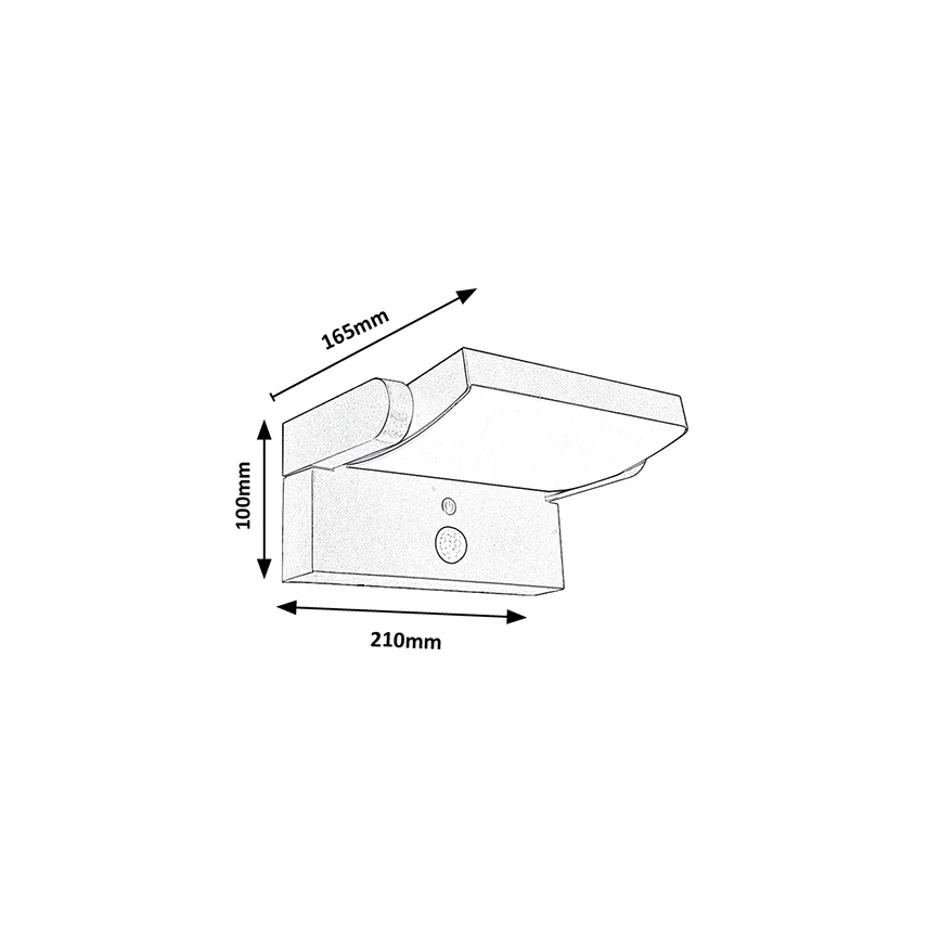Brilagi - LED Päikesepaneeliga seinavalgusti liikumis- ja hämarusanduriga ANKLE LED/10W/3,7V 3000 mAh 3000K IP65 antratsiit