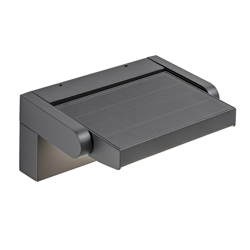 Brilagi - LED Päikesepaneeliga seinavalgusti liikumis- ja hämarusanduriga ANKLE LED/10W/3,7V 3000 mAh 4000K IP65 antratsiit