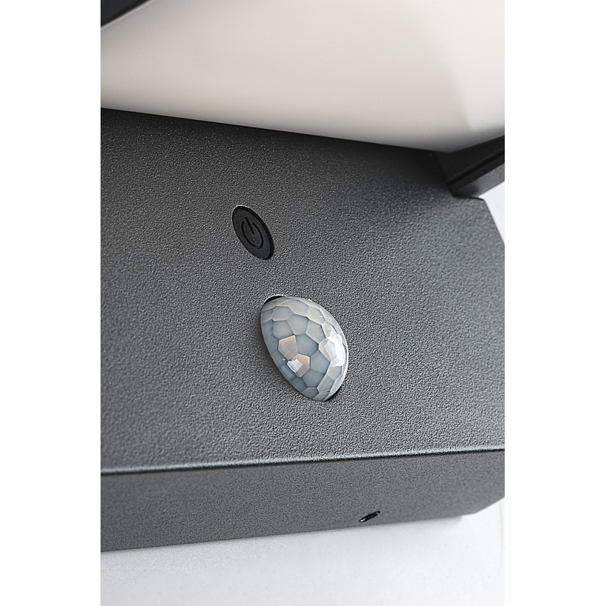 Brilagi - LED Päikesepaneeliga seinavalgusti liikumis- ja hämarusanduriga ANKLE LED/10W/3,7V 3000 mAh 4000K IP65 antratsiit