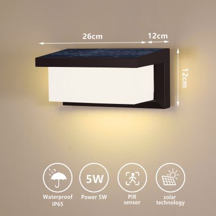 Brilagi - LED Päikesepaneeliga seinavalgusti koos anduriga BRICKY LED/5W/6V 4000 mAh IP65