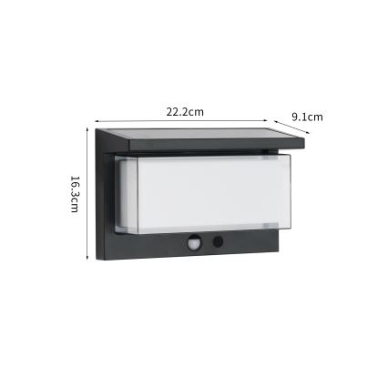 Brilagi - LED Päikesepaneeliga seinavalgusti koos anduriga PÄIKE LUME LED/10W/3,7V 4000 mAh IP44