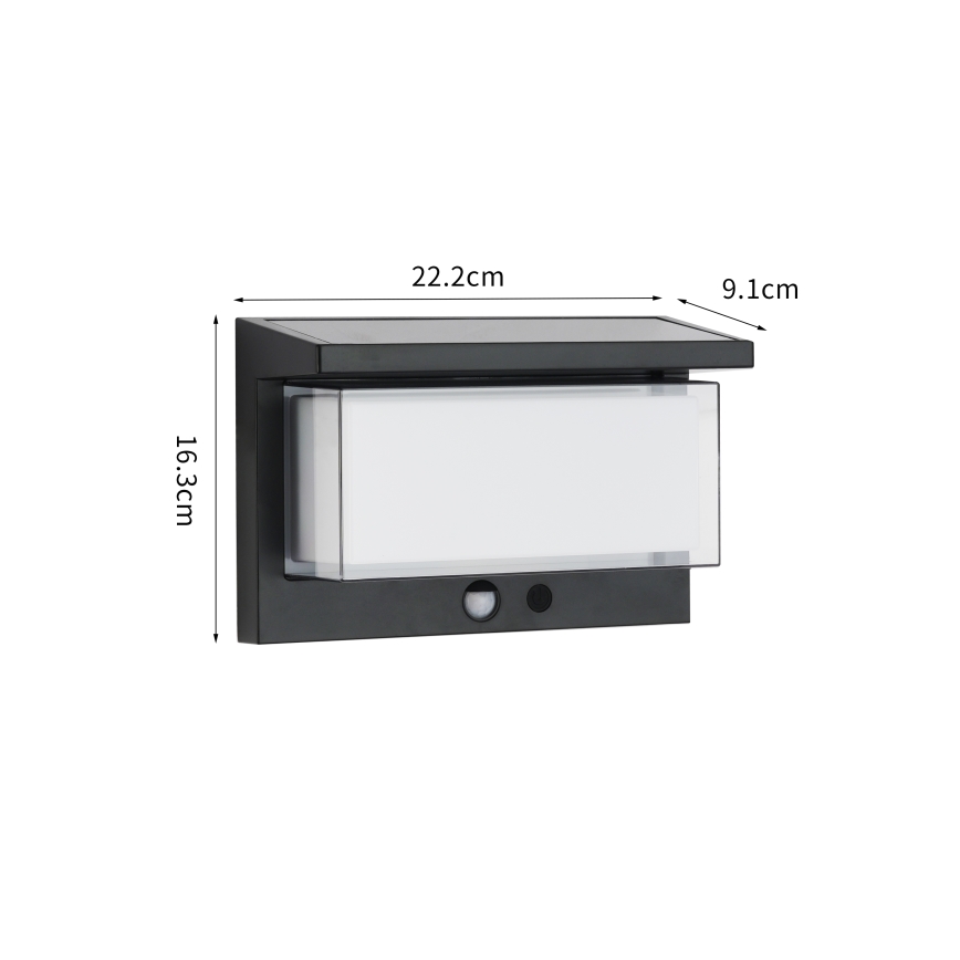 Brilagi - LED Päikesepaneeliga seinavalgusti koos anduriga PÄIKE LUME LED/10W/3,7V 4000 mAh IP44