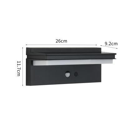 Brilagi - LED Päikesepaneeliga seinavalgusti koos anduriga PÄIKE SENSE LED/10W/3,7V 4000 mAh IP44