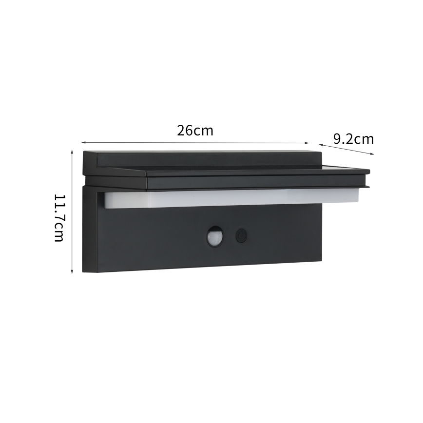 Brilagi - LED Päikesepaneeliga seinavalgusti koos anduriga PÄIKE SENSE LED/10W/3,7V 4000 mAh IP44