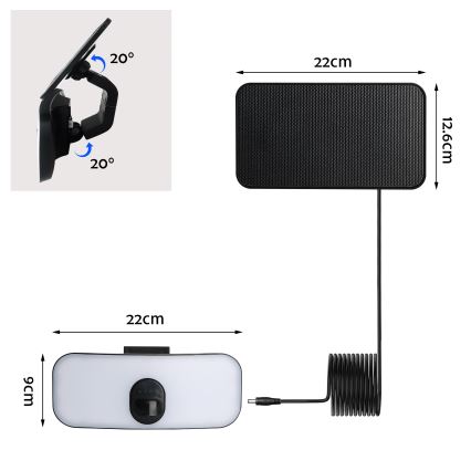 Brilagi - LED Päikesepaneeliga seinavalgusti koos anduriga ROOF LED/13W/5V 4000 mAh IP65