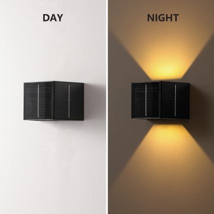 Brilagi - LED Päikesepaneeliga seinavalgusti koos anduriga SOLAR CUBE LED/2W/3,2V 1300 mAh IP54