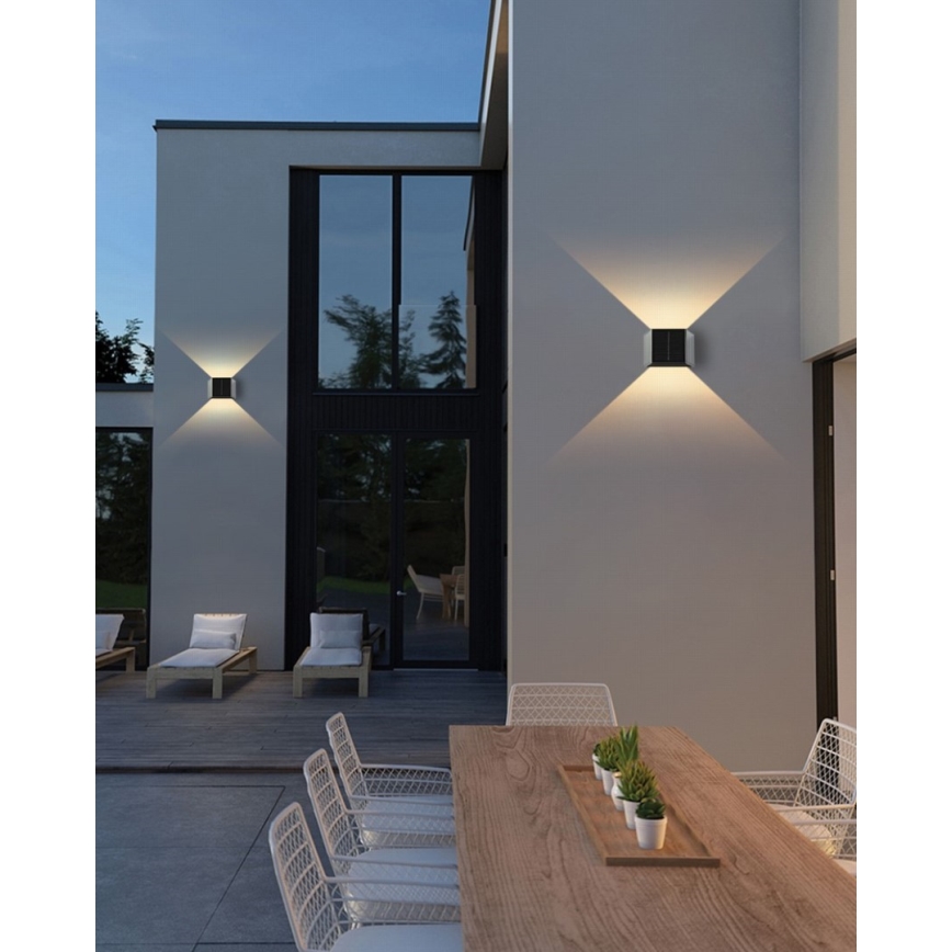 Brilagi - LED Päikesepaneeliga seinavalgusti koos anduriga SOLAR CUBE LED/2W/3,2V 1300 mAh IP54