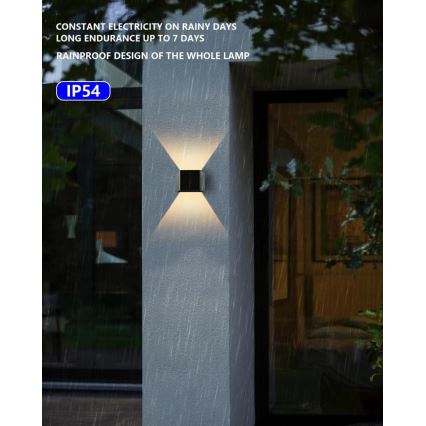 Brilagi - LED Päikesepaneeliga seinavalgusti koos anduriga SOLAR CUBE LED/2W/3,2V 1300 mAh IP54