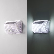 Brilagi - LED Päikesepaneeliga seinavalgusti koos anduriga WALLIE LED/0,85W/3,7V 6500K IP65 hõbedane