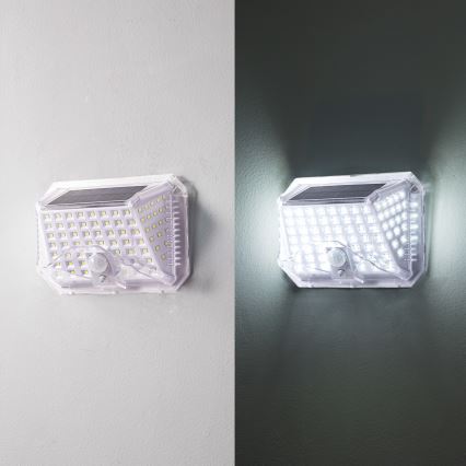 Brilagi - LED Päikesepaneeliga seinavalgusti koos anduriga WALLIE LED/4W/5,5V 1200 mAh 6500K IP64 hõbedane