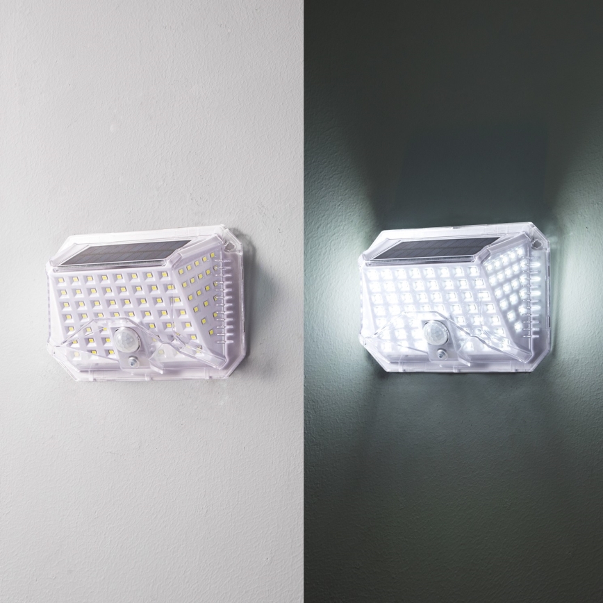 Brilagi - LED Päikesepaneeliga seinavalgusti koos anduriga WALLIE LED/4W/5,5V 1200 mAh 6500K IP64 hõbedane