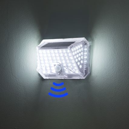 Brilagi - LED Päikesepaneeliga seinavalgusti koos anduriga WALLIE LED/4W/5,5V 1200 mAh 6500K IP64 hõbedane