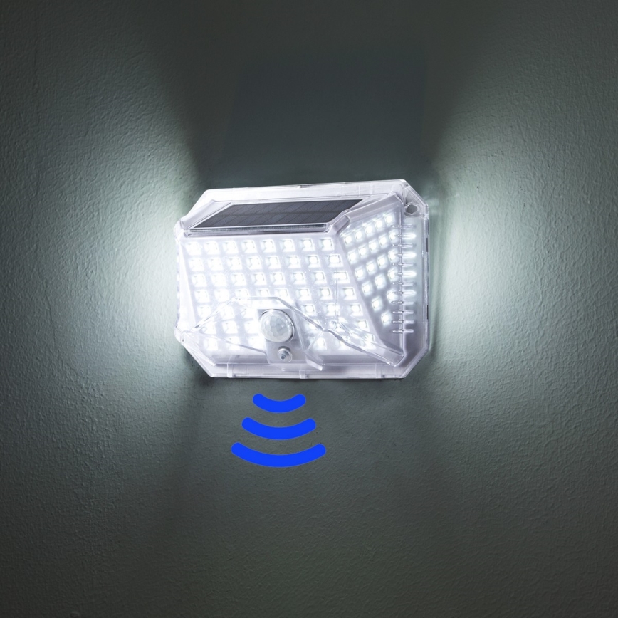 Brilagi - LED Päikesepaneeliga seinavalgusti koos anduriga WALLIE LED/4W/5,5V 1200 mAh 6500K IP64 hõbedane