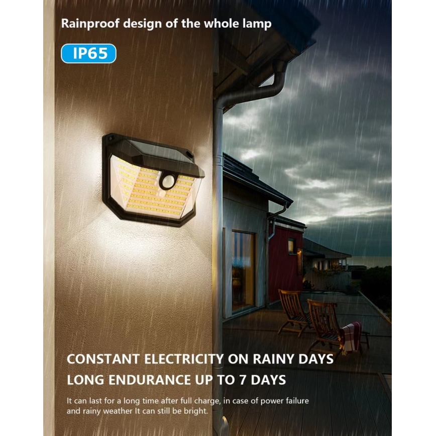Brilagi - LED Päikesepaneeliga seinavalgusti koos anduriga WALLIE LED/4W/5,5V 1200 mAh 3000K IP65