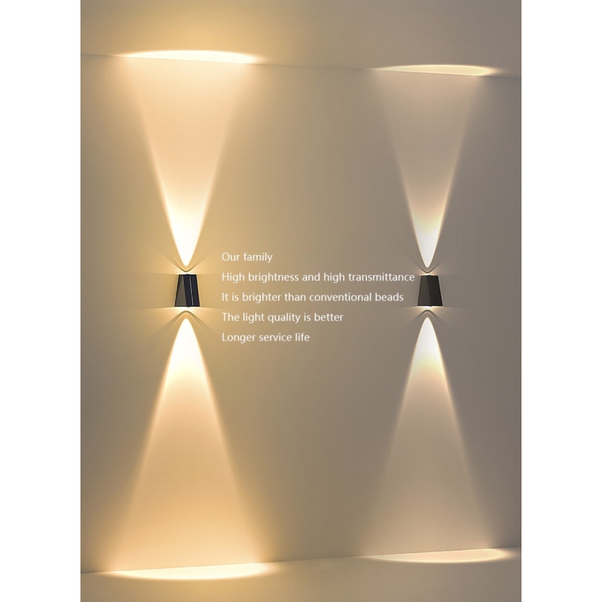 Brilagi - LED Päikesepaneeliga seinavalgusti PYRAMID LED/2W/3,2V 1300 mAh IP54