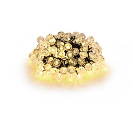 BRILAGI - päikesetoitel LED-dekoratsioonikett BUBBLE, 100 LED-iga, 8 valgusrežiimi, 10 m, IP65, soe valge, 600 mAh