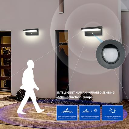 Brilagi - LED päikese seinavalgusti anduriga SUN SENSE LED/10W/3,7V 4000 mAh IP44