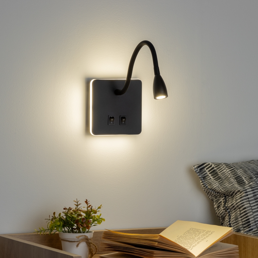 Brilagi - LED Paindlik seinalamp MAYA Double LED/4W/230V + LED/3W must
