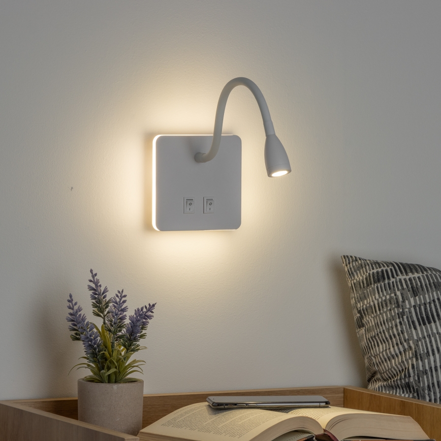 Brilagi - LED Paindlik seinalamp MAYA Double LED/4W/230V + LED/3W valge