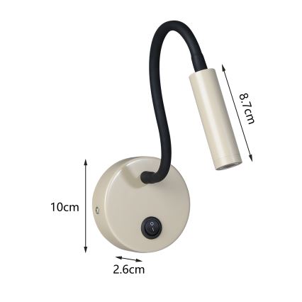 Brilagi - LED Paindlik seinalamp MAYA LED/3W/230V 4000K beež