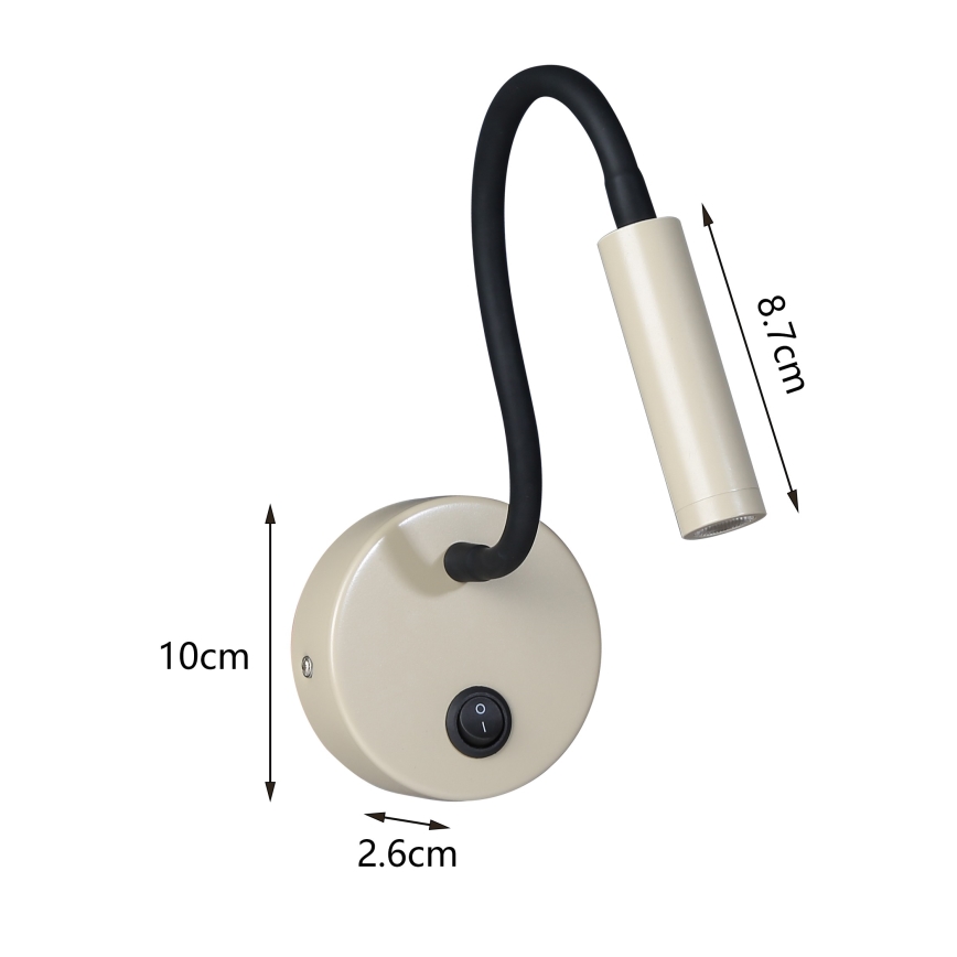 Brilagi - LED Paindlik seinalamp MAYA LED/3W/230V 4000K beež