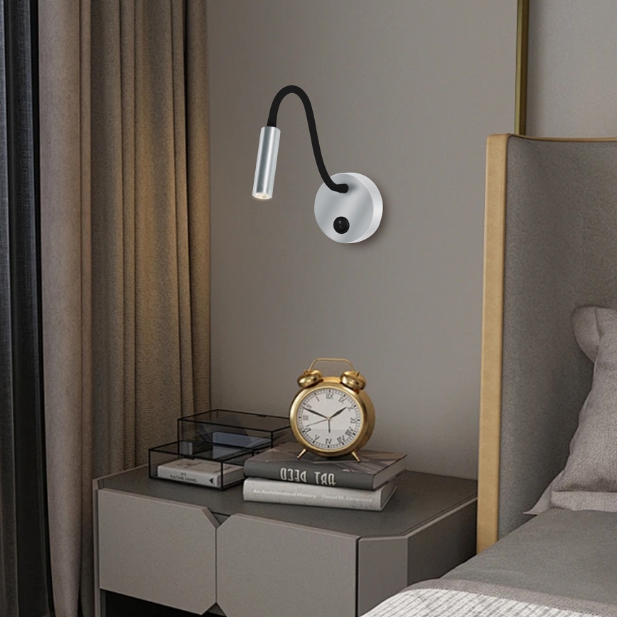 Brilagi - LED Paindlik seinalamp MAYA LED/3W/230V 4000K hõbedane