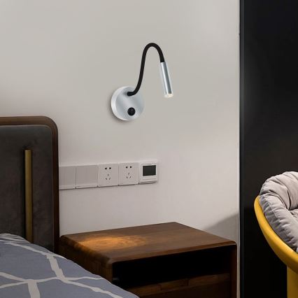Brilagi - LED Paindlik seinalamp MAYA LED/3W/230V 4000K hõbedane