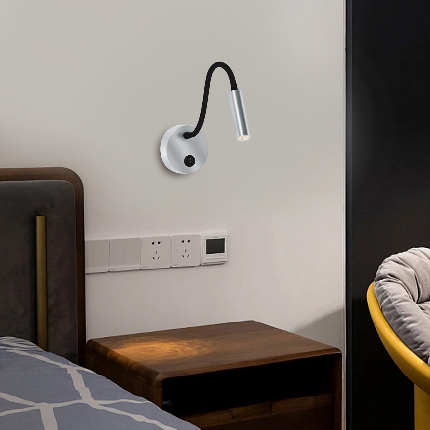 Brilagi - LED Paindlik seinalamp MAYA LED/3W/230V 4000K hõbedane