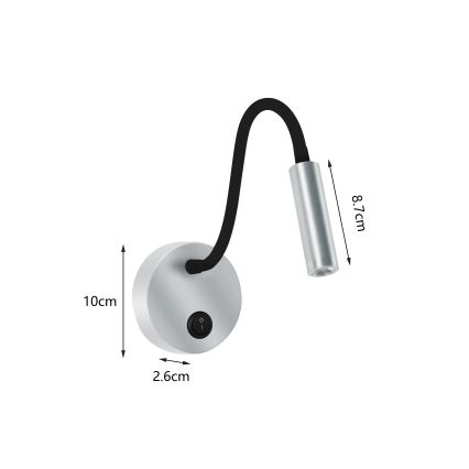 Brilagi - LED Paindlik seinalamp MAYA LED/3W/230V 4000K hõbedane