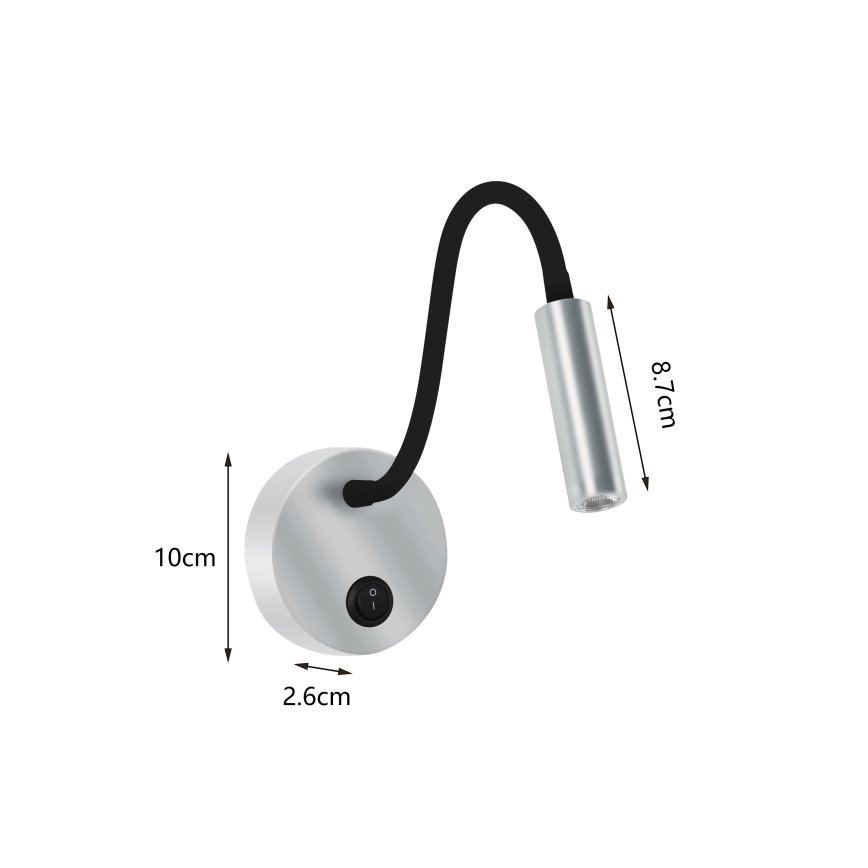 Brilagi - LED Paindlik seinalamp MAYA LED/3W/230V 4000K hõbedane