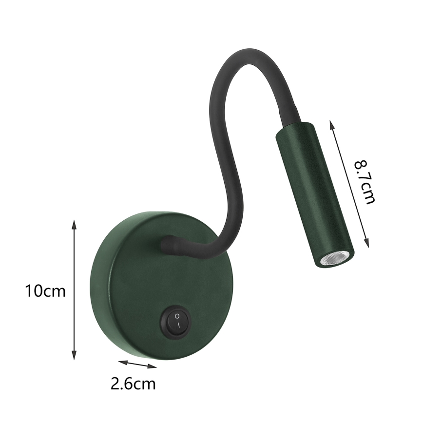 Brilagi - LED Paindlik seinalamp MAYA LED/3W/230V 4000K roheline