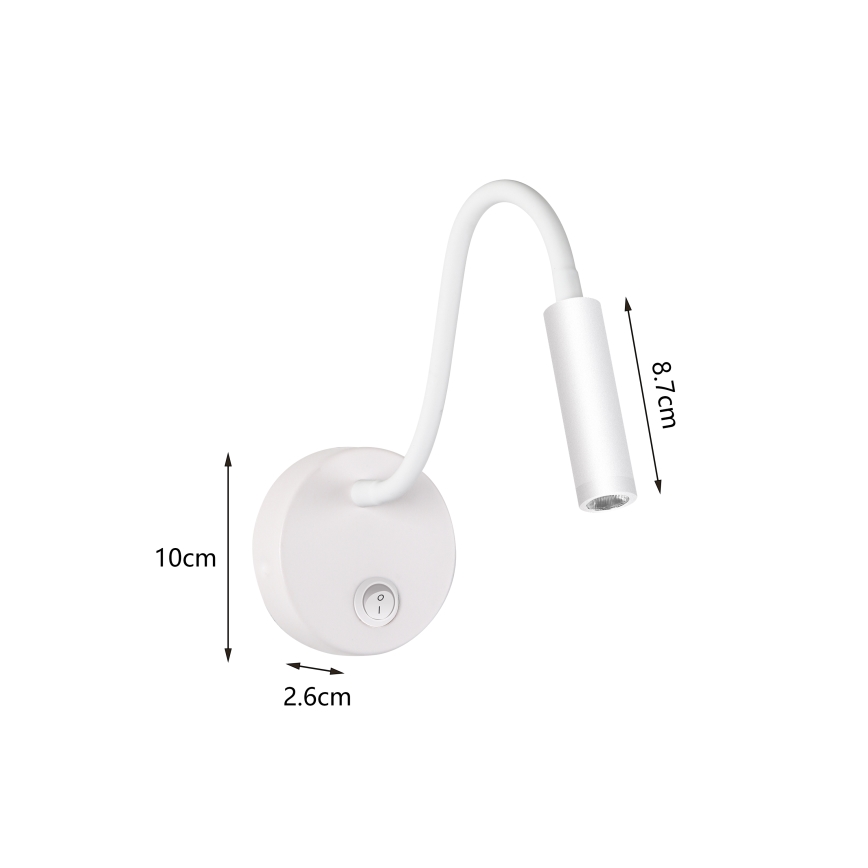 Brilagi - LED Paindlik seinalamp MAYA LED/3W/230V 4000K valge