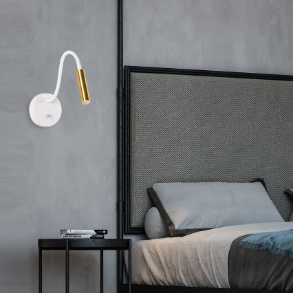 Brilagi - LED Paindlik seinalamp MAYA LED/3W/230V 4000K valge/kuldne