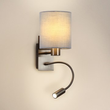 Brilagi - LED Paindlik seinalamp NUBILA 1xE27/25W/230V + LED/3W matt kroom/hall
