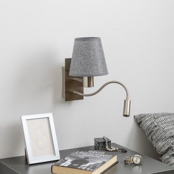 Brilagi - LED Paindlik seinalamp NUBILA 1xE27/25W/230V + LED/3W matt kroom/hall