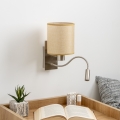 Brilagi - LED Paindlik seinalamp NUBILA 1xE27/25W/230V + LED/3W matt kroom/helepruun