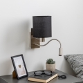 Brilagi - LED Paindlik seinalamp NUBILA 1xE27/25W/230V + LED/3W matt kroom/must