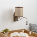 Brilagi - LED Paindlik seinalamp NUBILA 1xE27/25W/230V + LED/3W matt kroom/pruun
