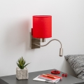 Brilagi - LED Paindlik seinalamp NUBILA 1xE27/25W/230V + LED/3W matt kroom/punane