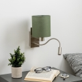 Brilagi - LED Paindlik seinalamp NUBILA 1xE27/25W/230V + LED/3W matt kroom/roheline