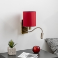 Brilagi - LED Paindlik seinalamp NUBILA 1xE27/25W/230V+LED/3W messing/Pompeii punane