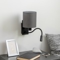 Brilagi - LED Paindlik seinalamp NUBILA 1xE27/25W/230V + LED/3W must/antratsiit