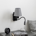Brilagi - LED Paindlik seinalamp NUBILA 1xE27/25W/230V + LED/3W must/hall