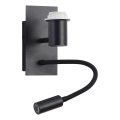 Brilagi - LED Paindlik seinalamp NUBILA 1xE27/25W/230V + LED/3W must
