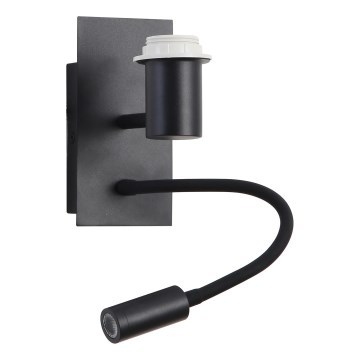 Brilagi - LED Paindlik seinalamp NUBILA 1xE27/25W/230V + LED/3W must