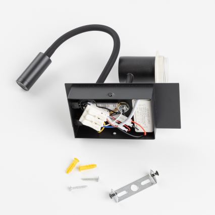 Brilagi - LED Paindlik seinalamp NUBILA 1xE27/25W/230V + LED/3W must