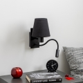 Brilagi - LED Paindlik seinalamp NUBILA 1xE27/25W/230V + LED/3W must