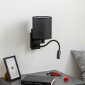 Brilagi - LED Paindlik seinalamp NUBILA 1xE27/25W/230V + LED/3W must