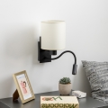 Brilagi - LED Paindlik seinalamp NUBILA 1xE27/25W/230V + LED/3W must/kreemikas