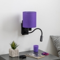 Brilagi - LED Paindlik seinalamp NUBILA 1xE27/25W/230V + LED/3W must/lilla